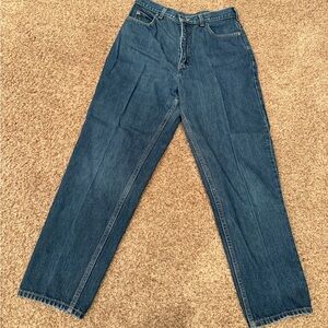 Women’s dark wash straight leg Lands End jeans, size 10 regular